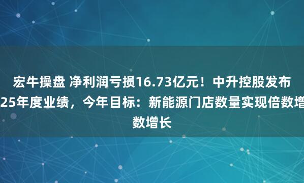宏牛操盘 净利润亏损16.73亿元！中升控股发布2025年度业绩，今年目标：新能源门店数量实现倍数增长